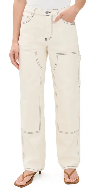 Parke Carpenter Jeans Cream In Neutral