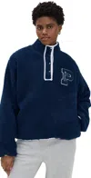 Parke Chenille Varsity Fleece Sweatshirt Navy In Navy