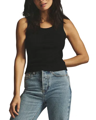 Parke Cotton Scoop Neck Tank In Black