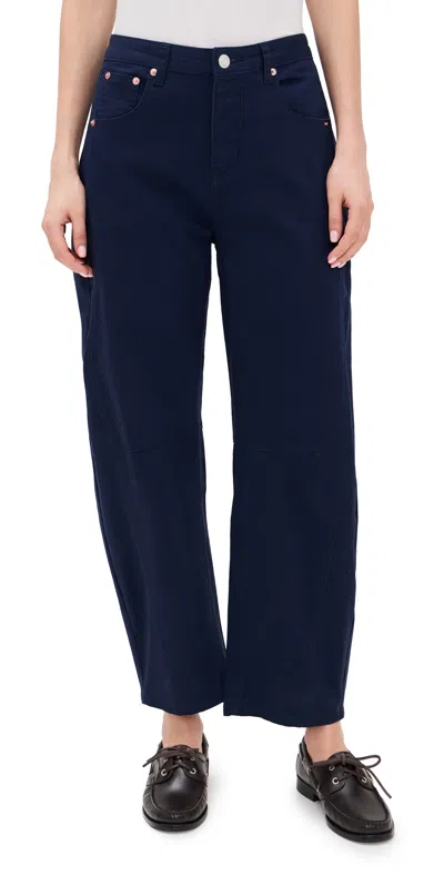 Parke Cotton Twill Horseshoe Pants Navy