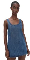 Parke Denim Mini Dress Medium Wash In Blue