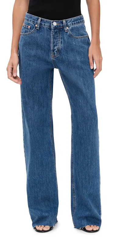Parke Low Rise Baggy Jeans Medium Wash In Blue