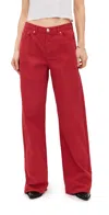 Parke Low Rise Baggy Jeans Washed Red In Washed Red