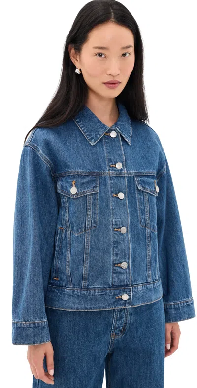 Parke Oversized Jean Jacket Med Wash In Blue