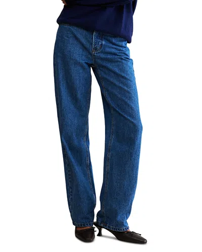 Parke The Baggy Mid Rise Jeans In Medium Wash In Blue