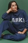 Parke Varsity Mock-neck Sweatshirt In Blue