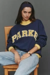 Parke Varsity Mock-neck Sweatshirt In Blue