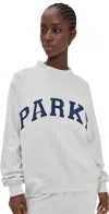 Parke Varsity Mock Neck Sweatshirt Grey In Gray