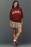 Parke Varsity Mock Neck Sweatshirt Maroon In Red