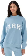 Parke Varsity Mock Neck Sweatshirt Sky In Blue