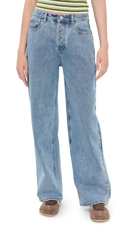 Parke Wide Leg Jeans Vintage In Blue