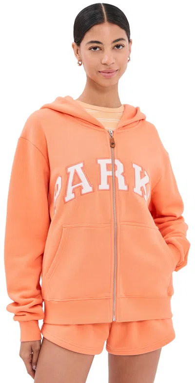 Parke Zip-up Varsity Hoodie Creamsicle