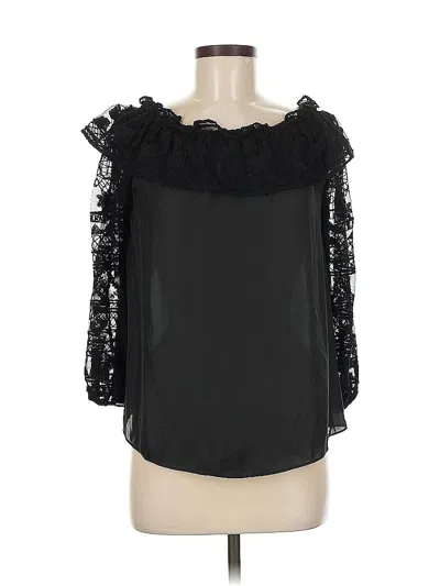 Pre-owned Parker 3/4 Sleeve Blouse In Black