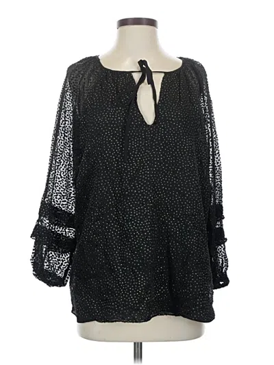 Pre-owned Parker 3/4 Sleeve Blouse In Black