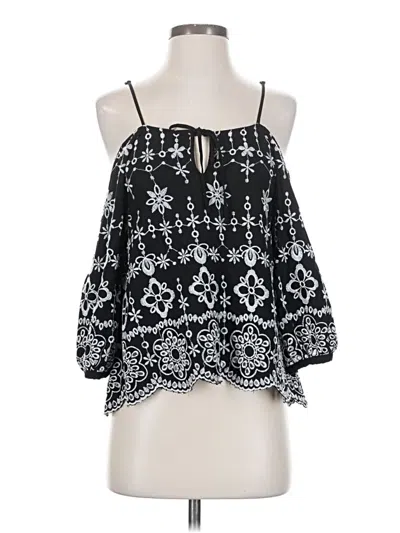 Pre-owned Parker 3/4 Sleeve Blouse In Black