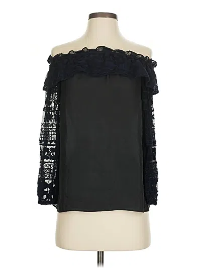 Pre-owned Parker 3/4 Sleeve Blouse In Black