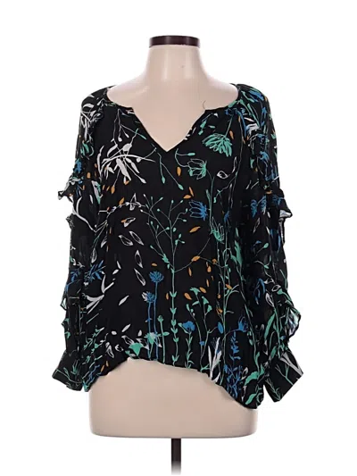 Pre-owned Parker 3/4 Sleeve Blouse In Black