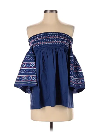 Pre-owned Parker 3/4 Sleeve Blouse In Blue