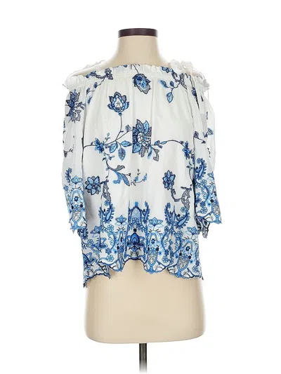 Pre-owned Parker 3/4 Sleeve Blouse In Blue