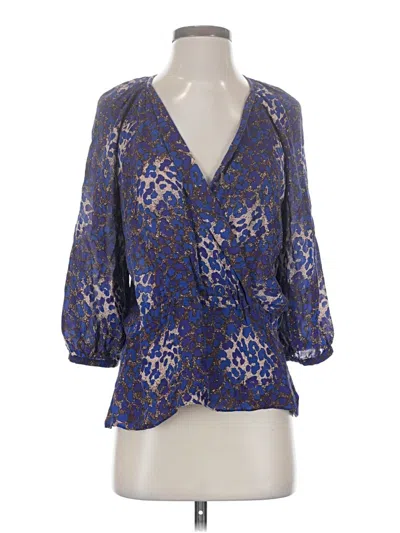 Pre-owned Parker 3/4 Sleeve Blouse In Blue