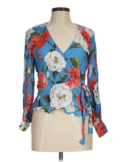 Pre-owned Parker 3/4 Sleeve Blouse In Blue