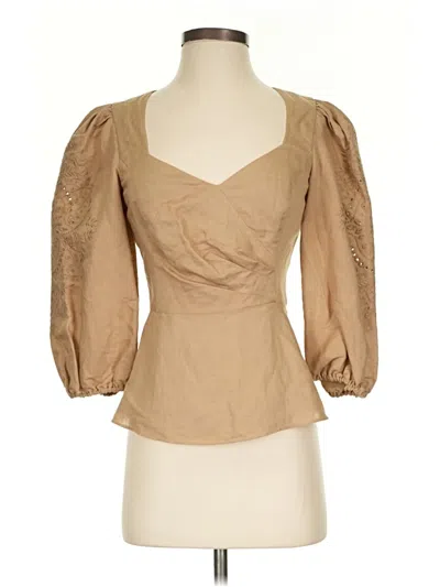 Pre-owned Parker 3/4 Sleeve Blouse In Brown