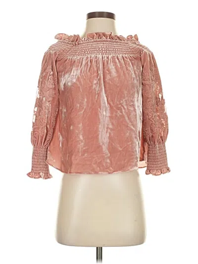 Pre-owned Parker 3/4 Sleeve Blouse In Pink