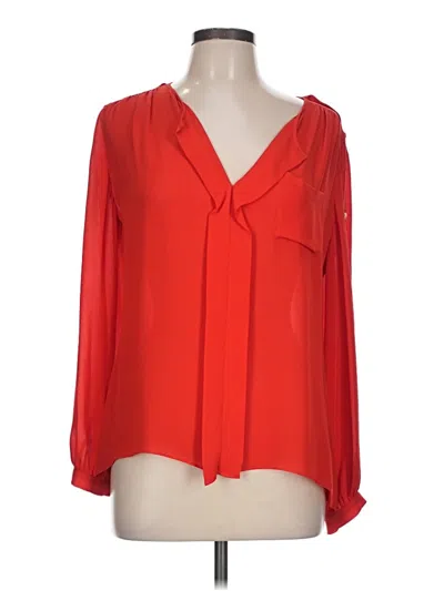 Pre-owned Parker 3/4 Sleeve Blouse In Red