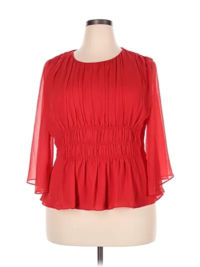 Pre-owned Parker 3/4 Sleeve Blouse In Red