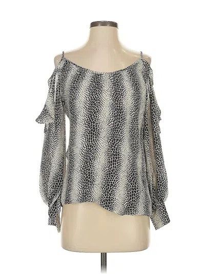 Pre-owned Parker 3/4 Sleeve Blouse In Silver