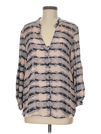 Pre-owned Parker 3/4 Sleeve Blouse In Silver