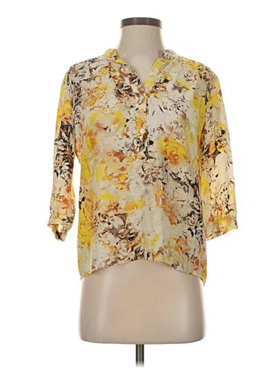Pre-owned Parker 3/4 Sleeve Blouse In Yellow