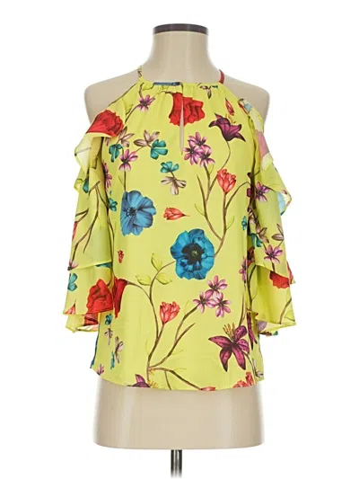 Pre-owned Parker 3/4 Sleeve Blouse In Yellow