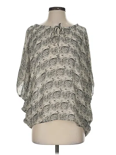 Pre-owned Parker 3/4 Sleeve Silk Top Gray Cowl Neck Tops