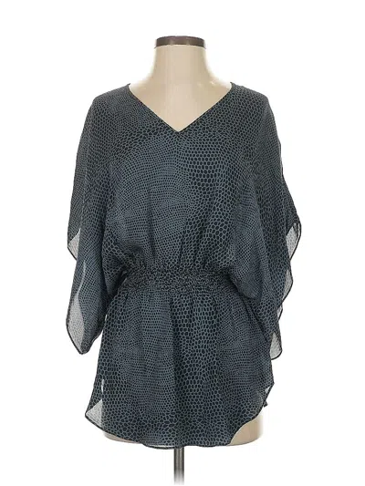 Pre-owned Parker 3/4 Sleeve Silk Top Gray V Neck Tops