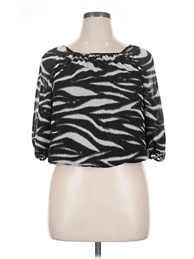 Pre-owned Parker 3/4 Sleeve Top Black Boatneck Tops