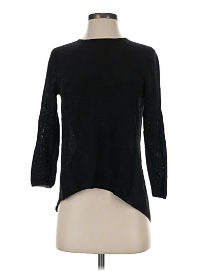 Pre-owned Parker 3/4 Sleeve Top Black Boatneck Tops