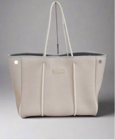Parker And Hyde Contemporary Neoprene Tote Bag In Greige