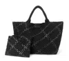 Parker And Hyde Neoprene Tote Bag In Black/shiny Black