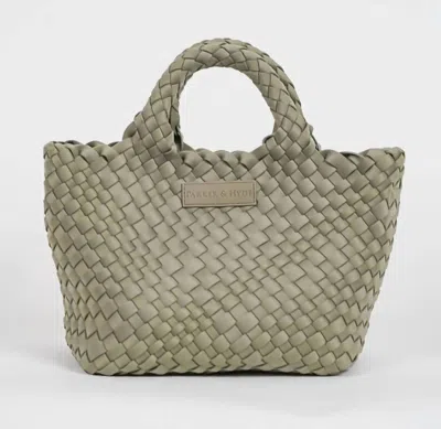 Parker And Hyde Neoprene Woven Handbag In Stone