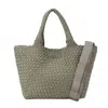 Parker And Hyde Women's Classic Woven Tote Bag In Stone In White