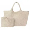 Parker And Hyde Women's Oversized Woven Tote Bag In Bone In Sand
