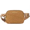 Parker And Hyde Women's Woven Belt Bag In Camel In Brown
