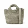 Parker And Hyde Women's Woven Mini Tote Bag In Stone In White