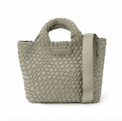 Parker And Hyde Women's Woven Mini Tote Bag In Stone In White