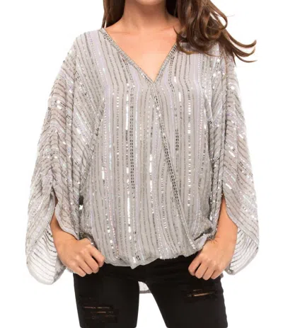 Parker Bayside Sequin Top In Iridescent In Gray