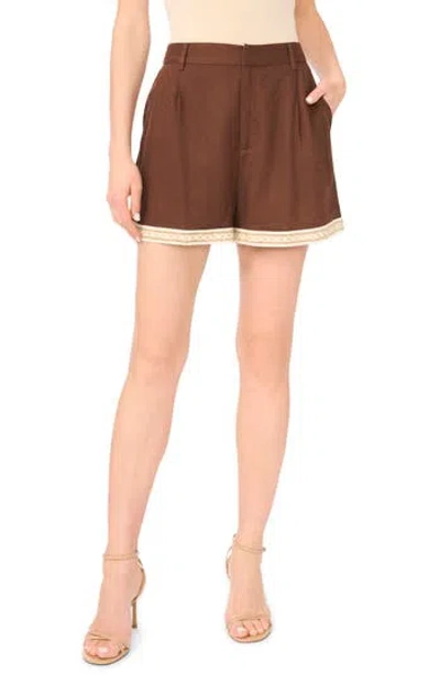 Parker Beaded Hem Shorts In Brown