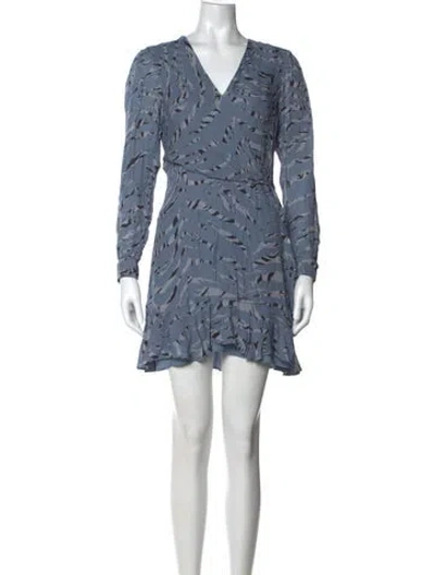 Pre-owned Parker Black Animal Print Mini Dress In Blue
