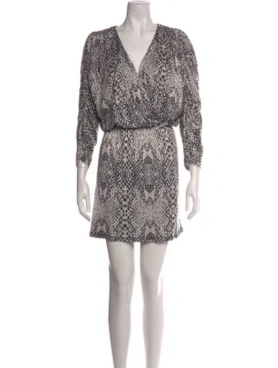 Pre-owned Parker Black Animal Print Mini Dress In Neutral