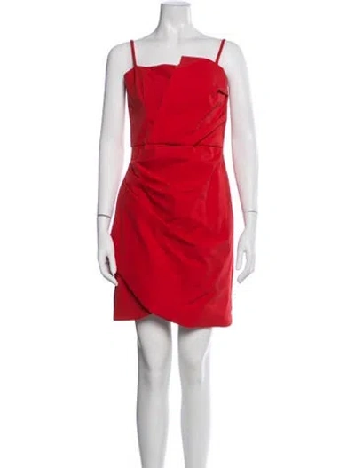 Pre-owned Parker Black Asymmetrical Mini Dress In Red